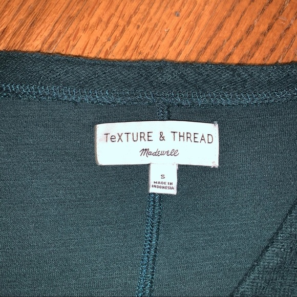Madewell Texture & Thread Green Wrap Top size Small - Picture 7 of 9